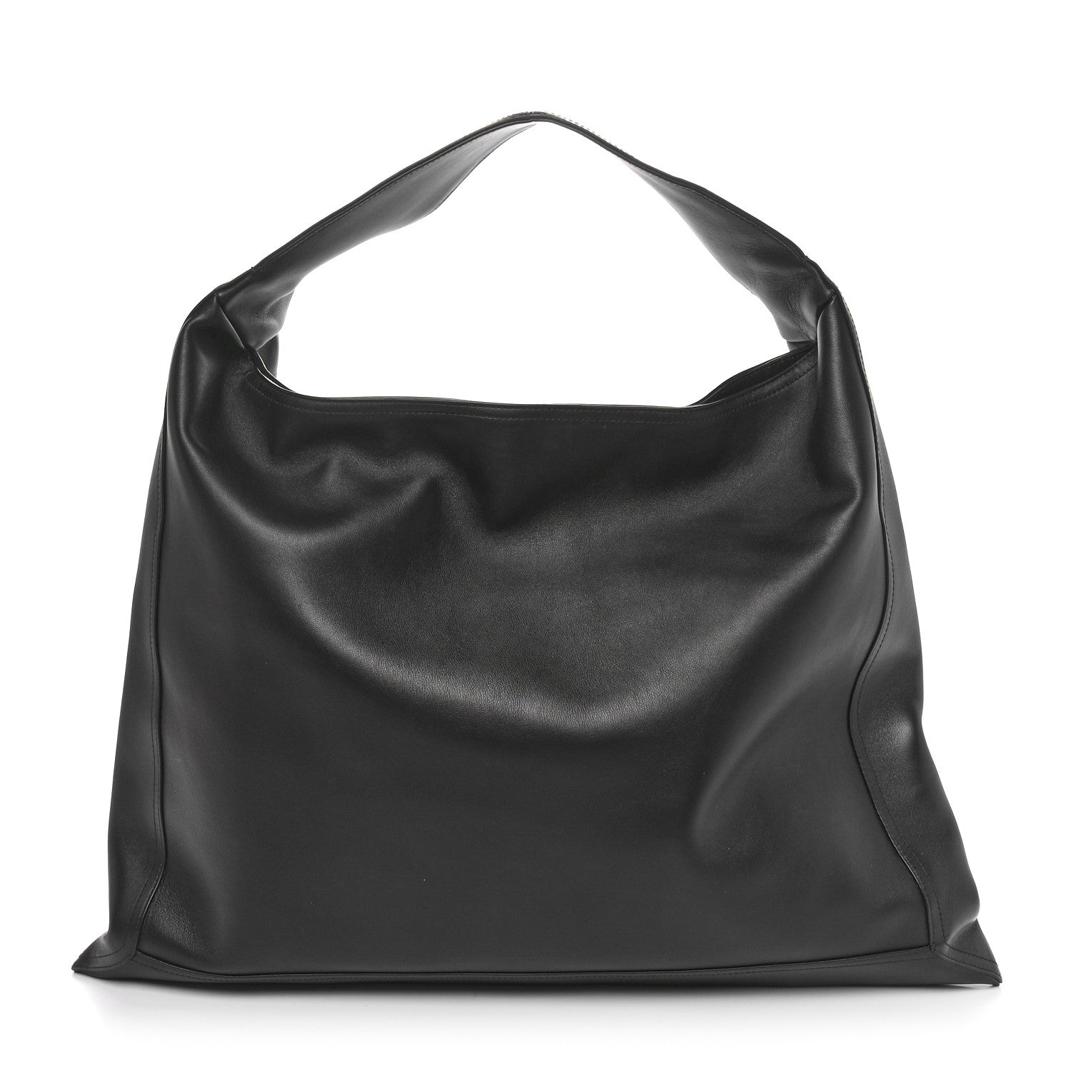 Bottega Veneta Silky Calfskin Large Hop Black 1614149 – FASHIONPHILE