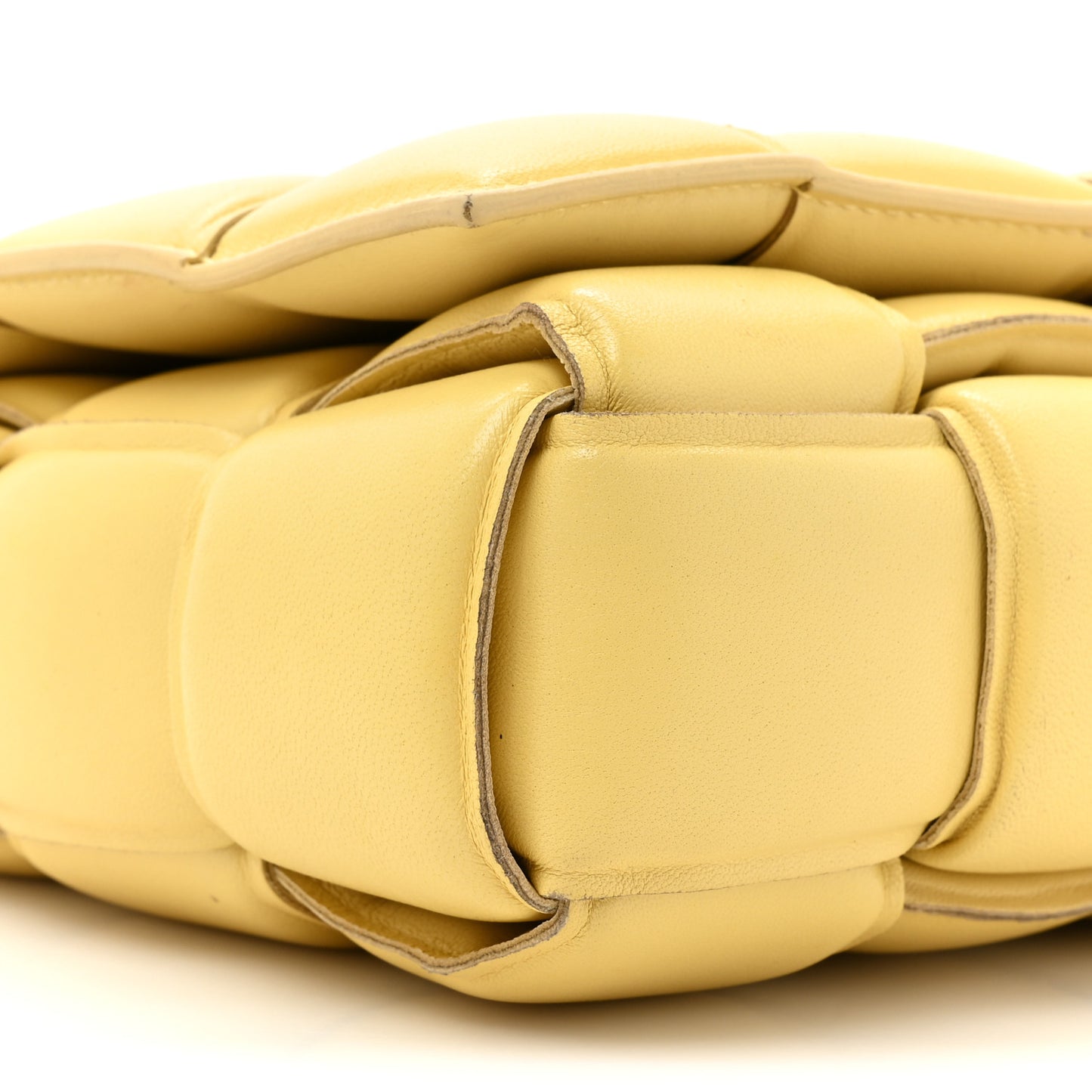 Lambskin Maxi Intreccio Padded Chain Cassette Crossbody Bag Corn