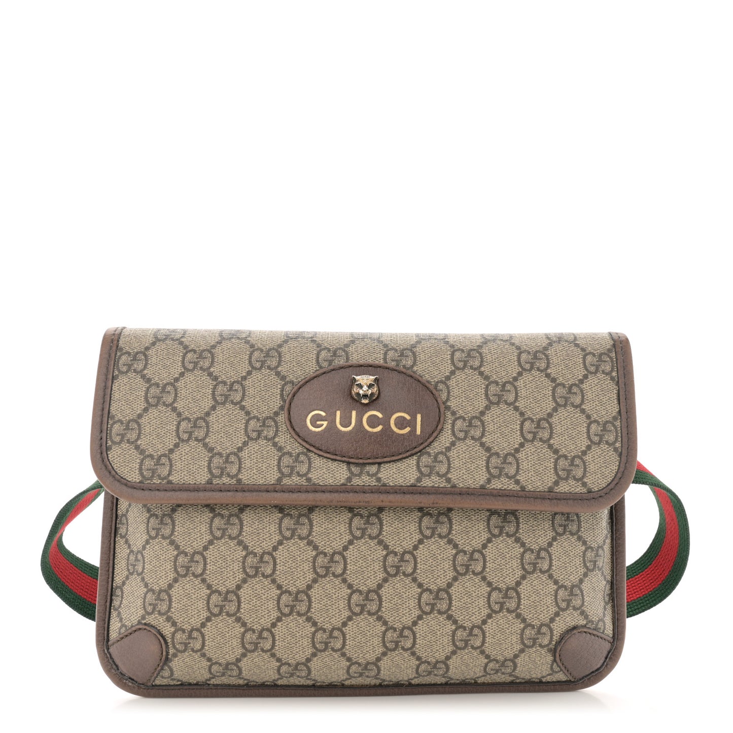 GG Supreme Monogram Neo Vintage Web Belt Bag Brown