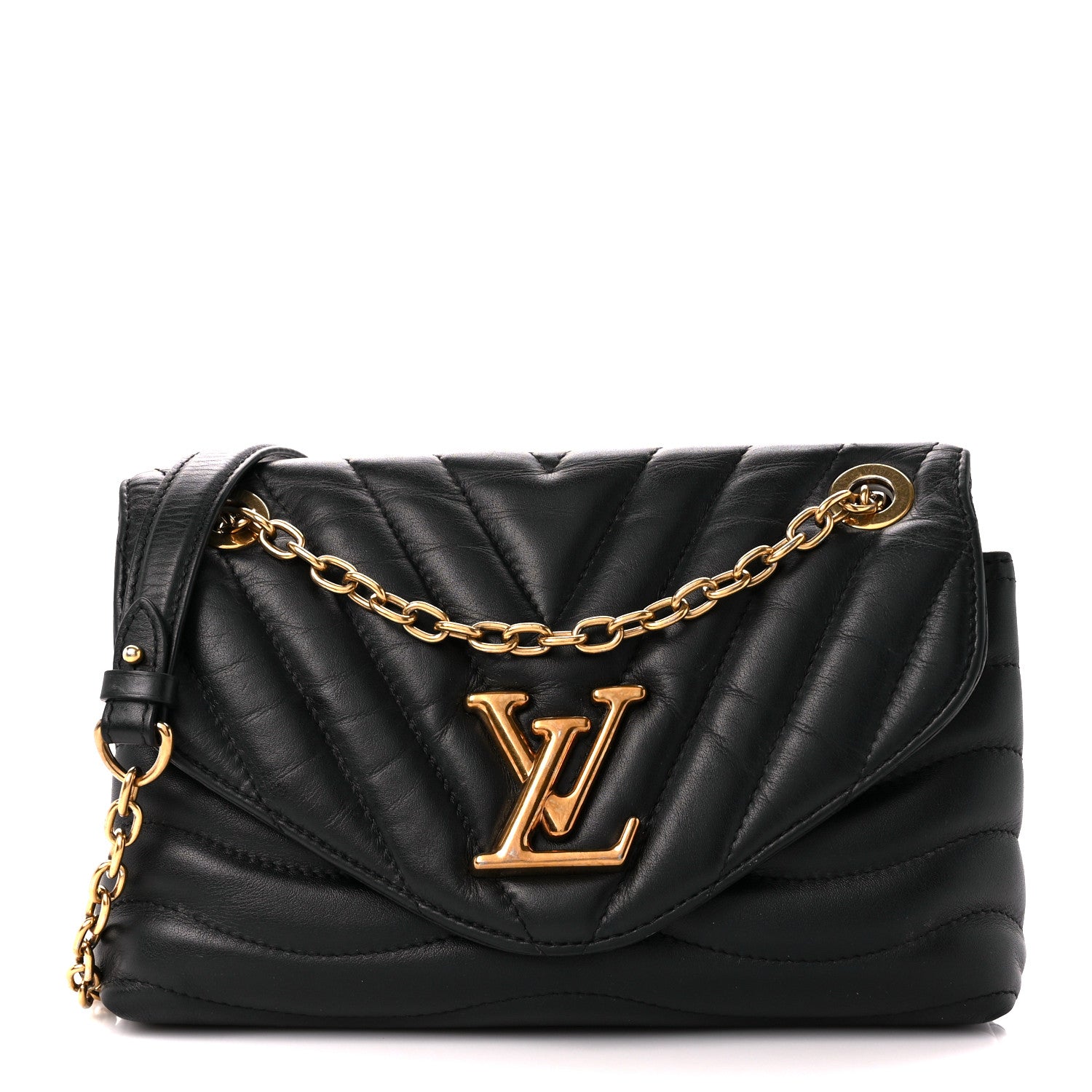 Louis Vuitton Calfskin LV New Wave Chain Bag Black 1454708