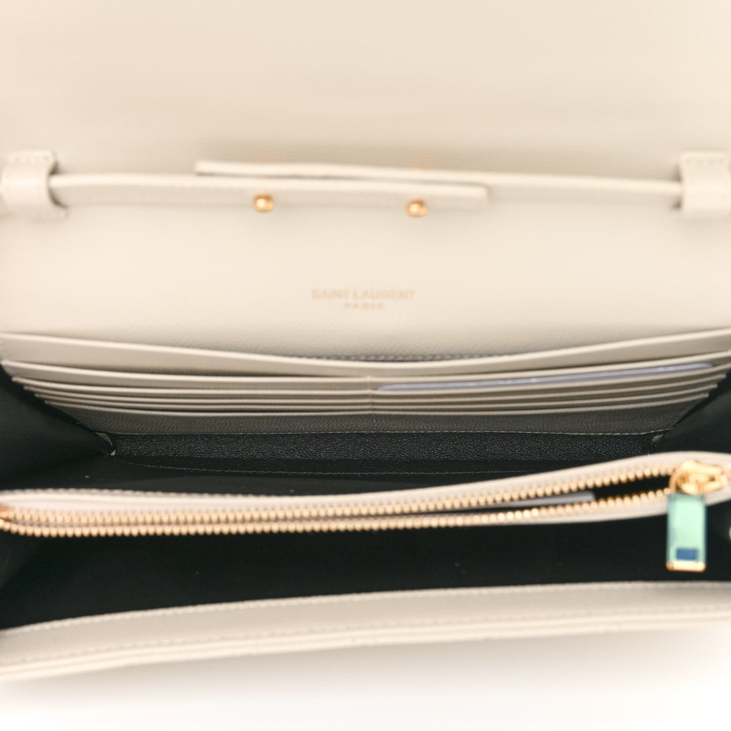 Grain De Poudre Mixed Matelasse Triquilt Monogram Chain Wallet Crema Soft