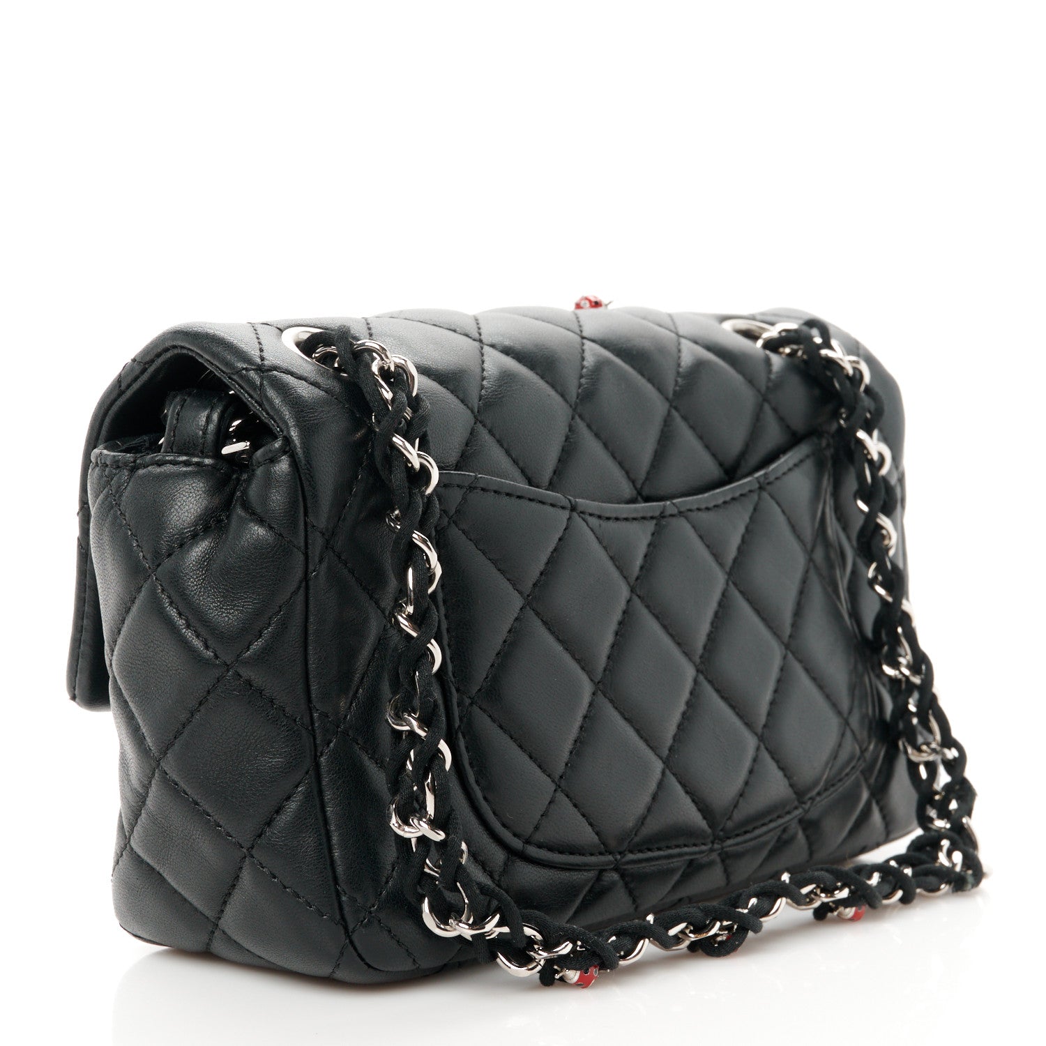 Chanel Lambskin Quilted Embellished Mini Ladybug Rectangular Flap Black 3 of 11