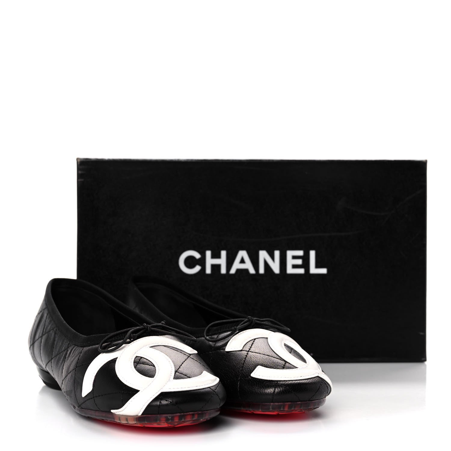Chanel Lambskin Cambon Quilted Ballerina Flats 37 Black 10 of 10