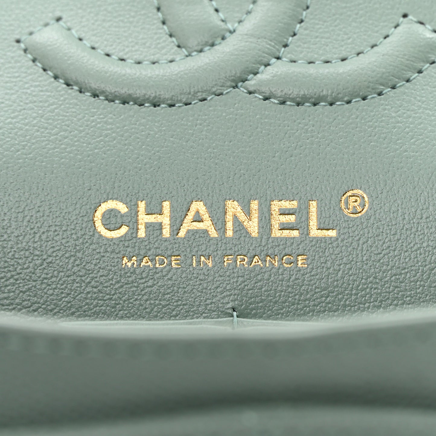 Caviar Quilted Small Double Flap Light Blue