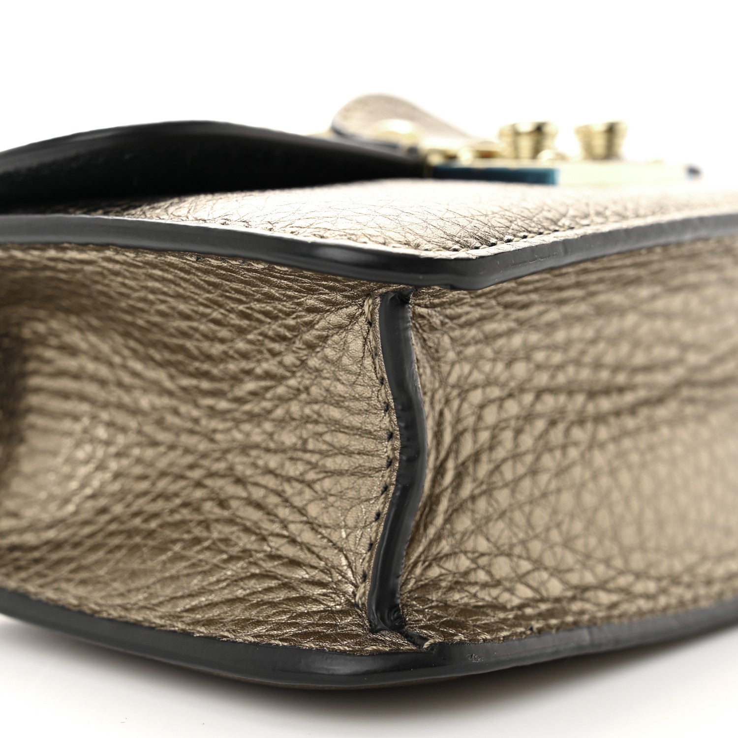 Valentino Garavani Metallic Pebbled Calfskin Mini Glam Lock Rockstud Flap Skin 8 of 12