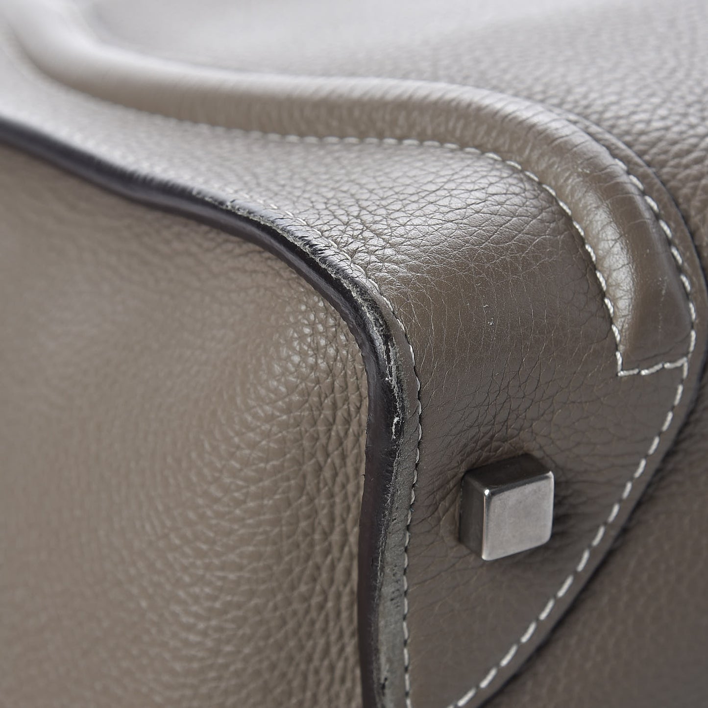 Drummed Calfskin Mini Luggage Souris
