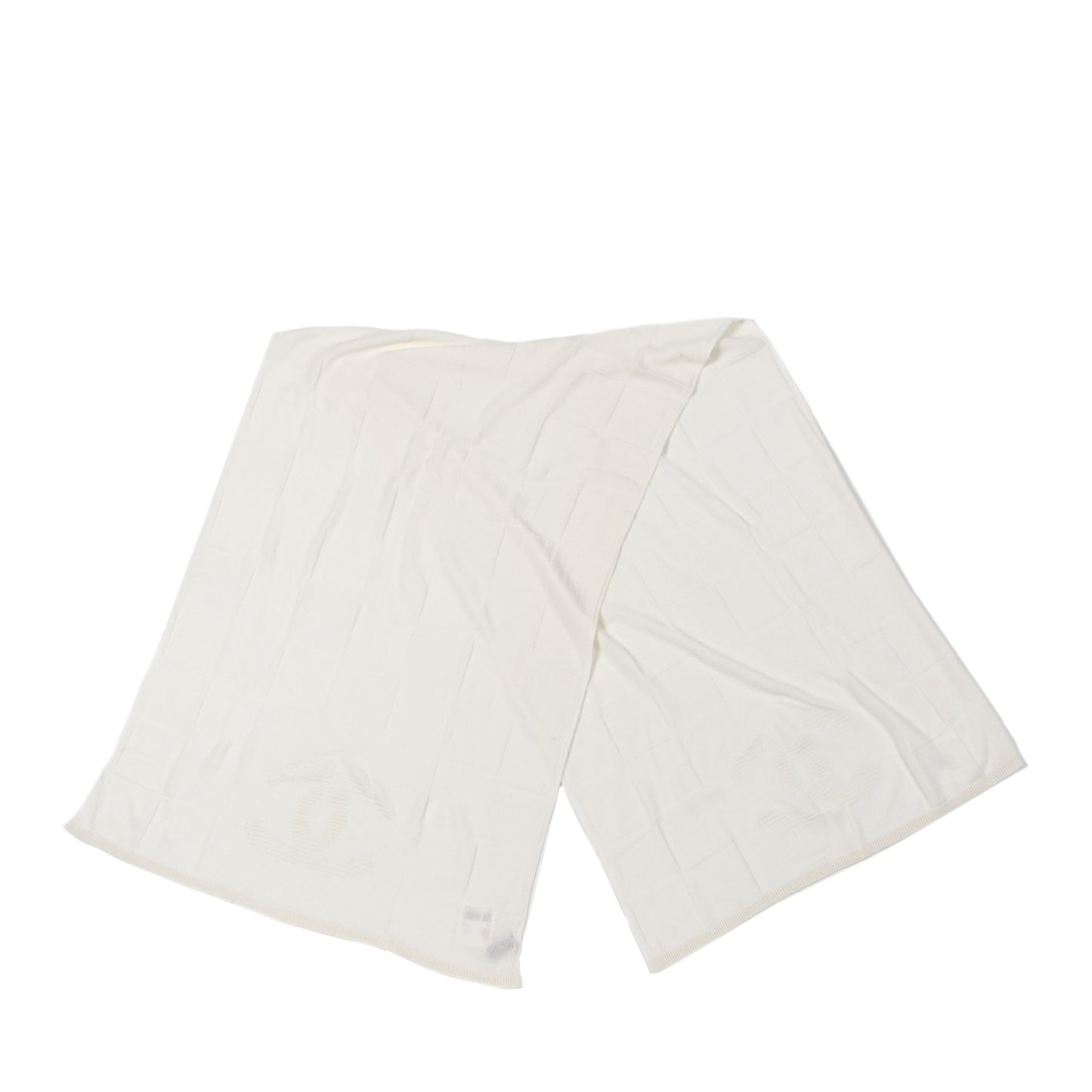 Cashmere Blend CC Logo Stole White