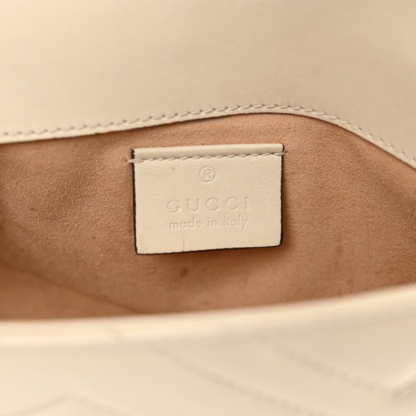 Calfskin Matelasse Super Mini GG Marmont Shoulder Bag White