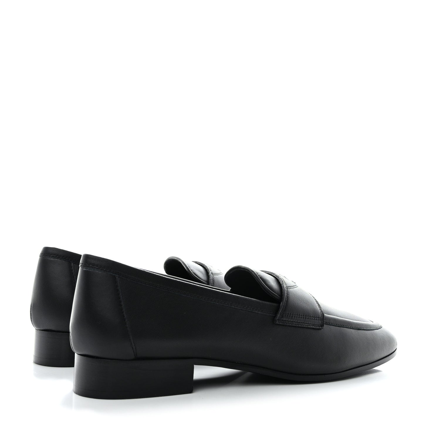Calfskin Lambskin CC Loafers 39 Black