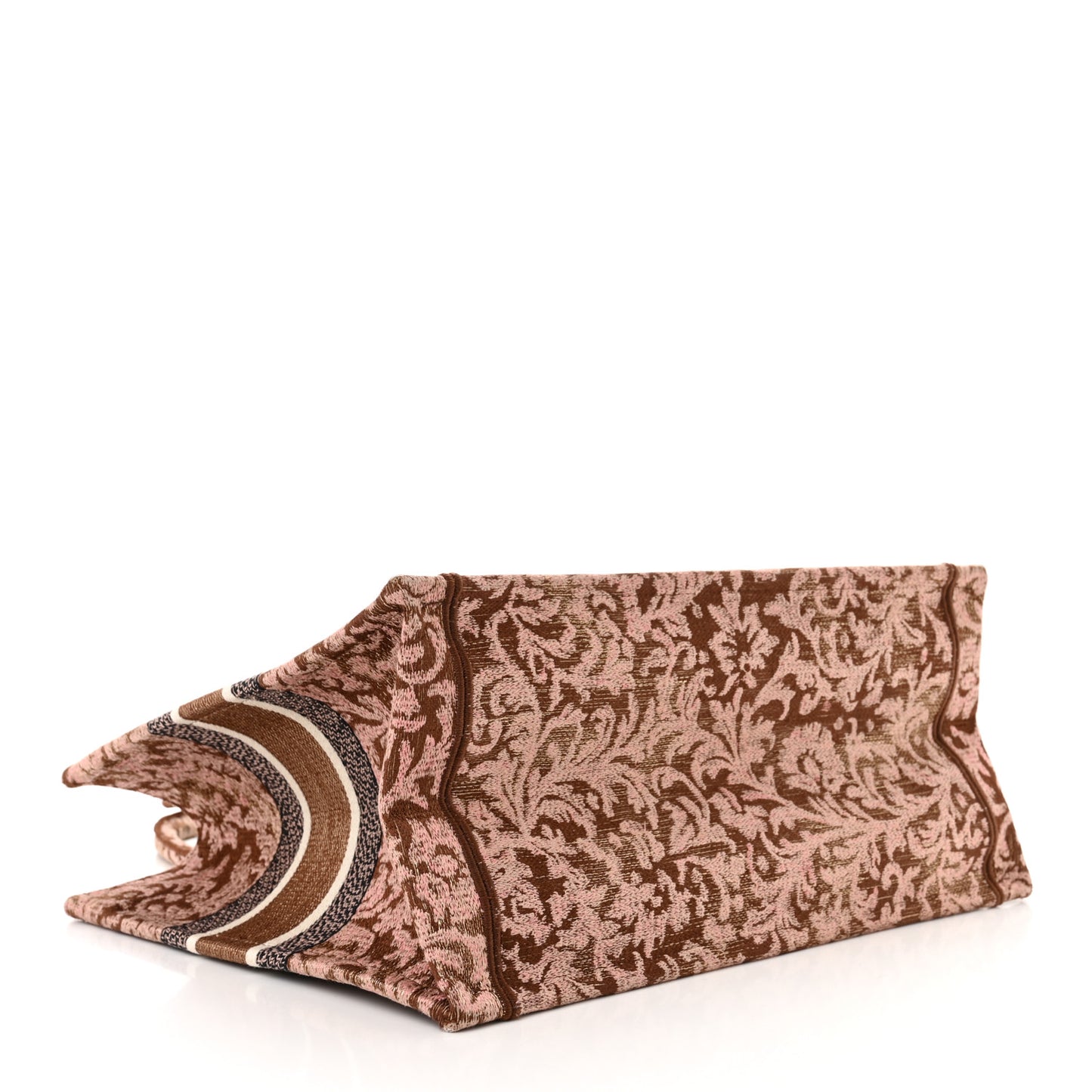 Canvas Embroidered Medium Brocart Book Tote Metallic Pink