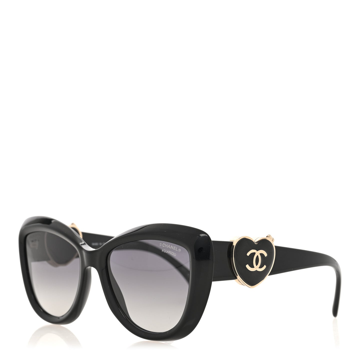 Acetate Enamel Heart Butterfly Sunglasses 5517 Black