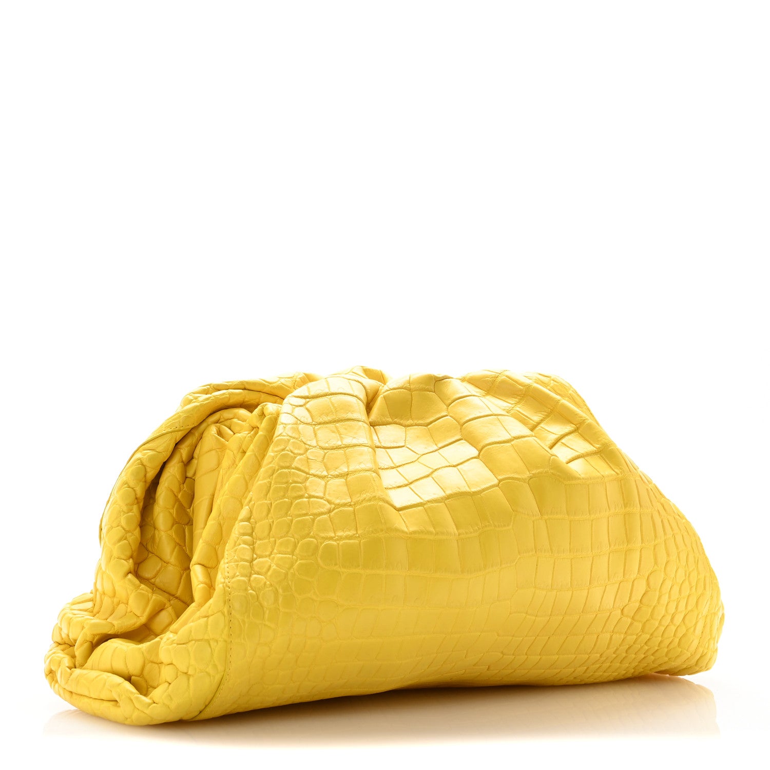 Bottega Veneta Crocodile The Pouch 20 Yellow 3 of 15