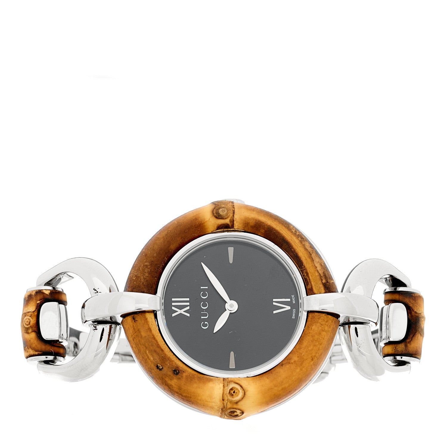 Gucci Stainless Steel Bamboo 35mm Quartz Watch Black 2 of 4