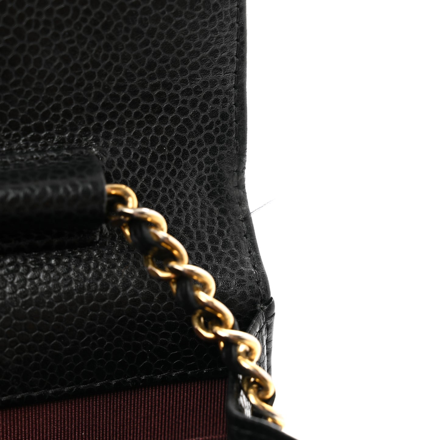 Caviar Quilted Wallet on Chain WOC Black