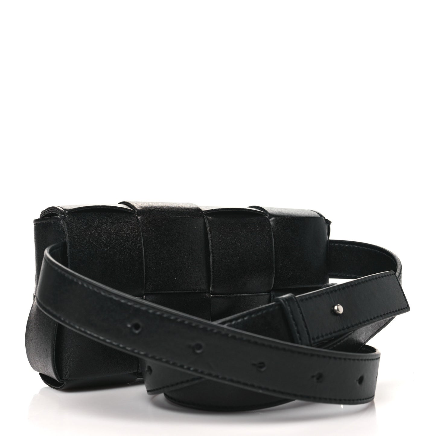 Nappa Maxi Intreccio The Belt Cassette Bag Black