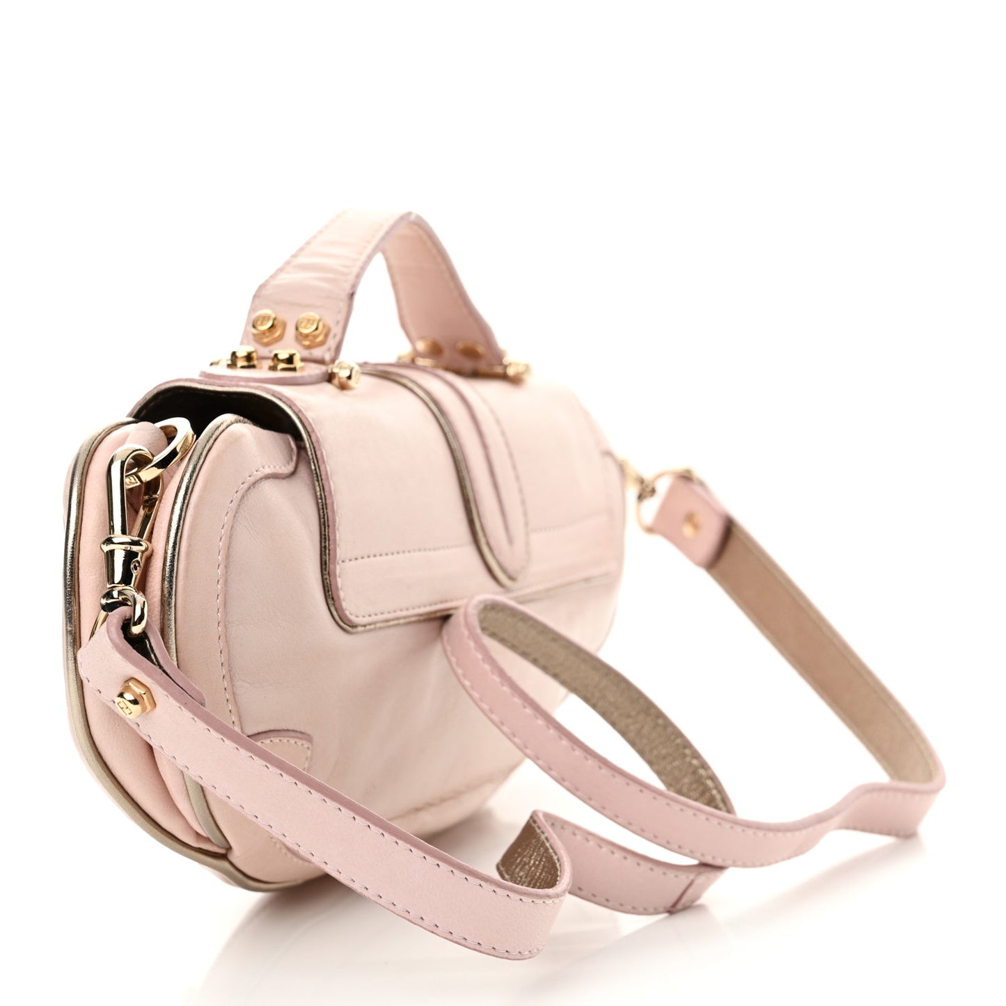 Nappa Flipping Mini Vanity Mirror Clutch Rose