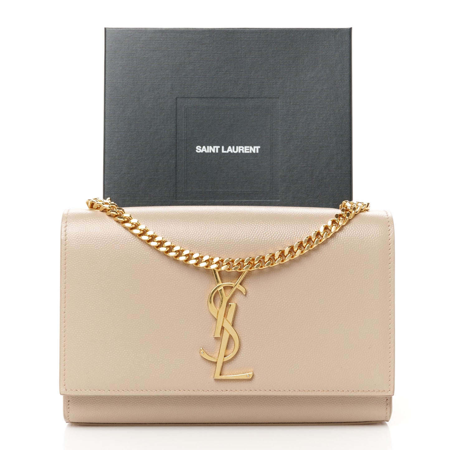 Grain De Poudre Small Monogram Kate Satchel Dark Beige