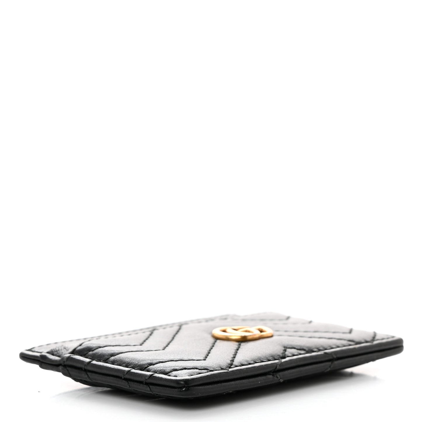 Calfskin Matelasse GG Marmont Card Holder Black