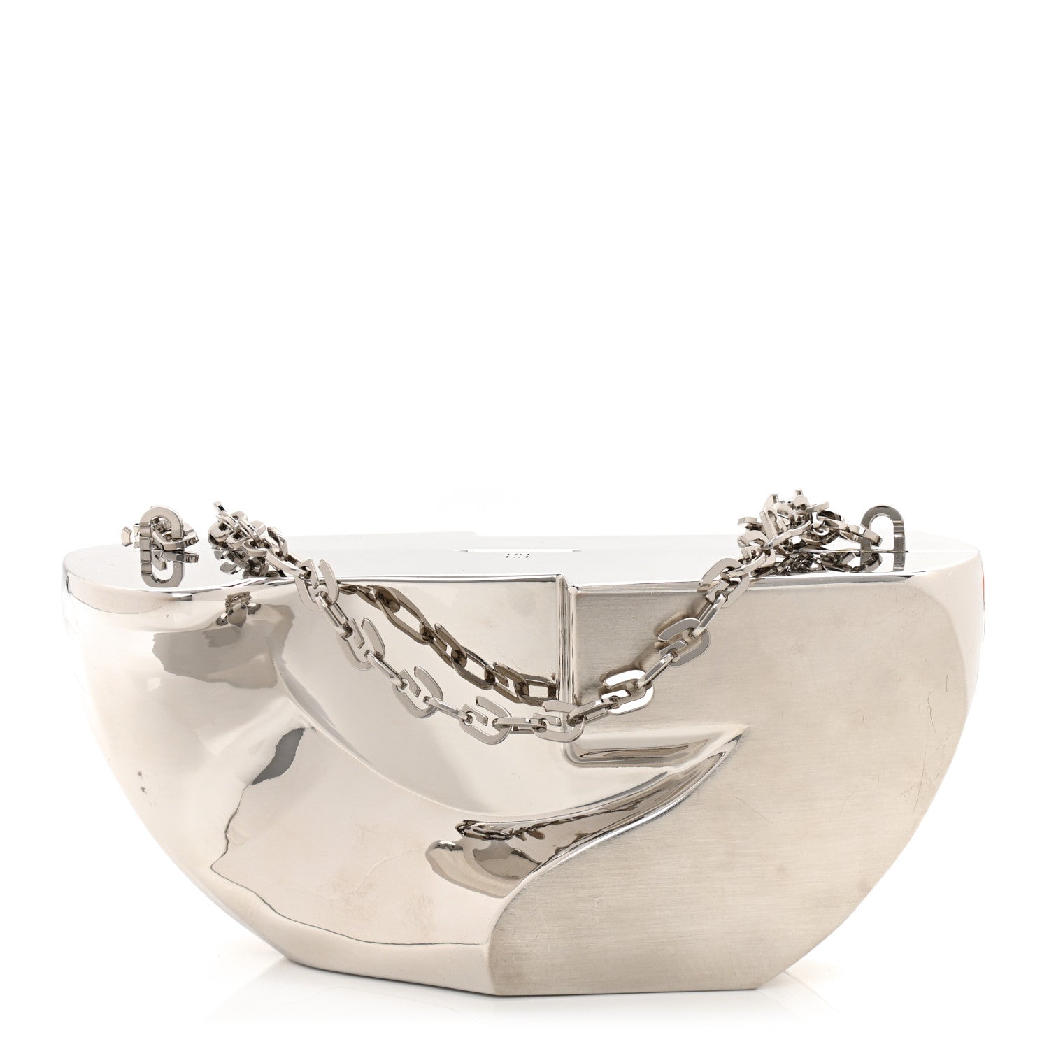 Givenchy Aluminum G Chain Clutch Silvery 1 of 12