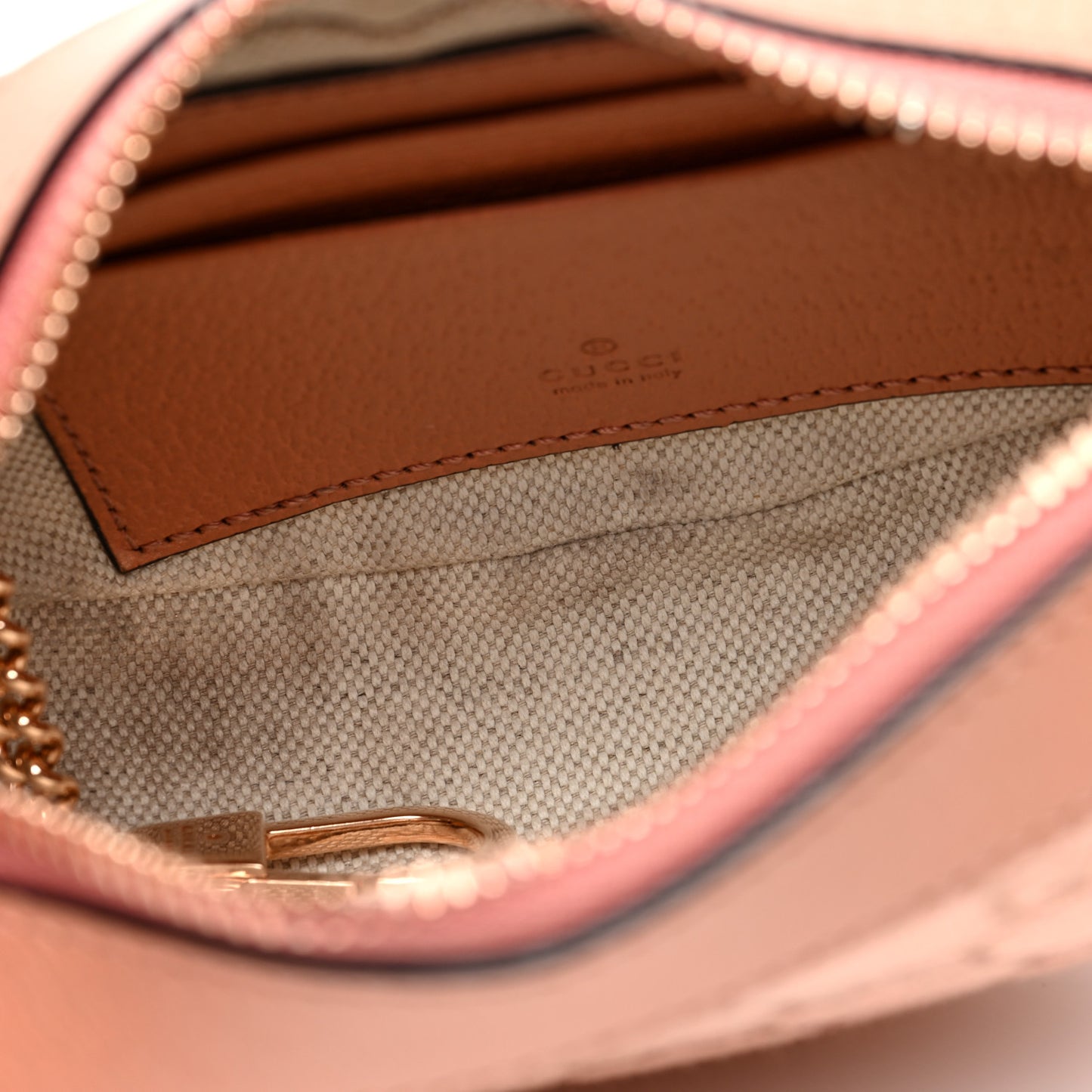 GG Supreme Monogram Textured Calfskin Web Mini Ophidia Half Moon Hobo Rose Pink