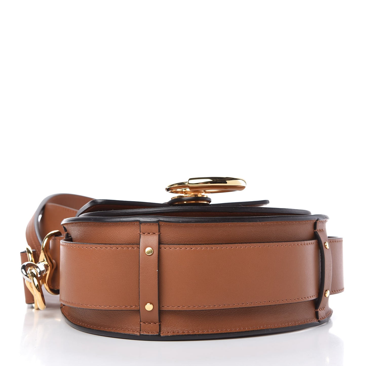 Patent Calfskin Small Tess Bag Caramel