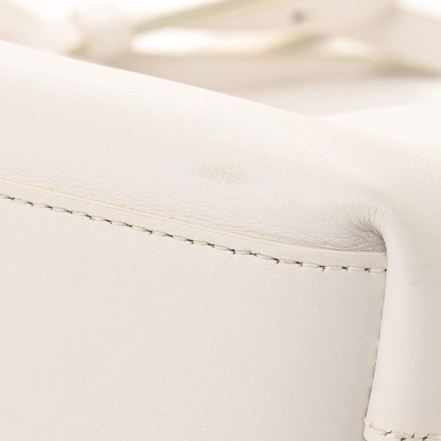 Calfskin Small The Point Triangle Bag Chalk