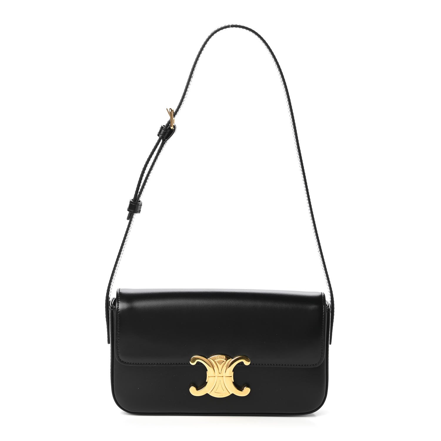 Celine Shiny Calfskin Triomphe Black 1 of 10