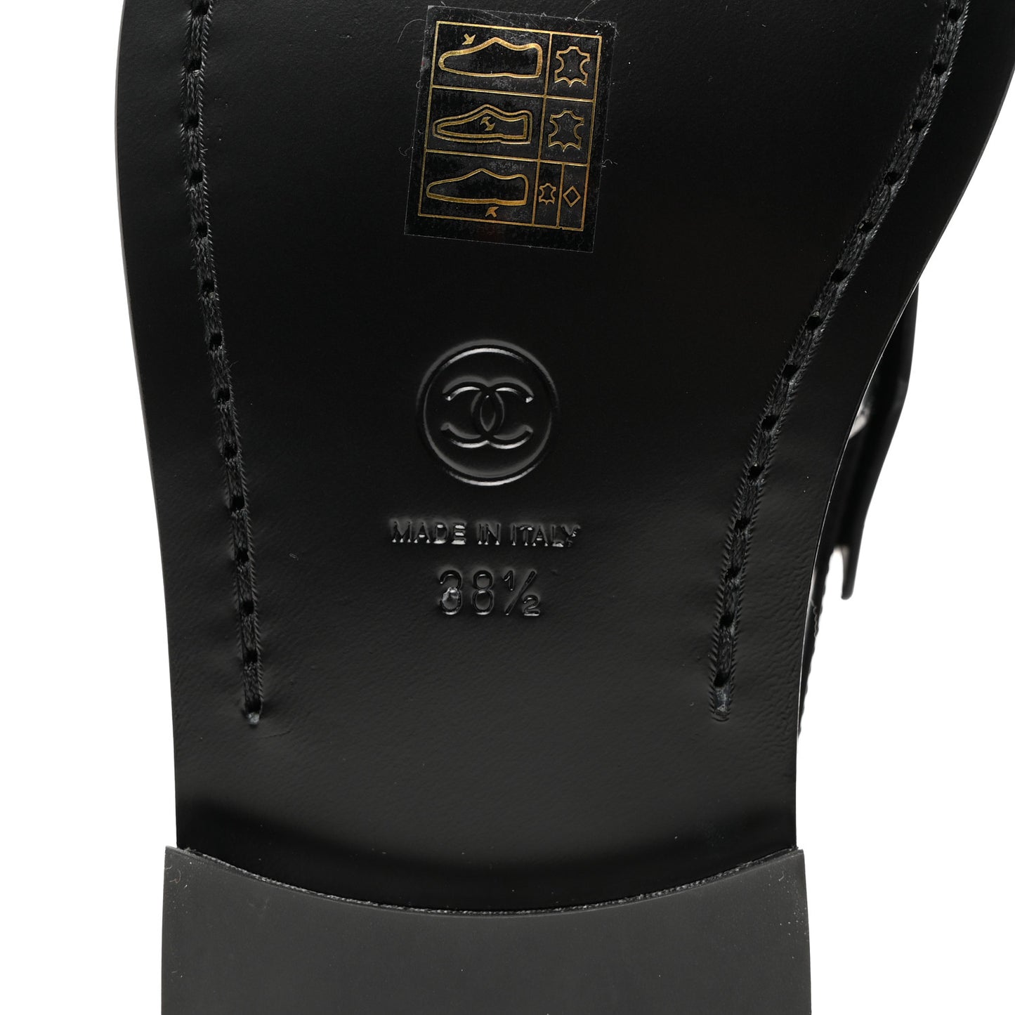 Shiny Calfskin Logo Loafers 38.5 Black
