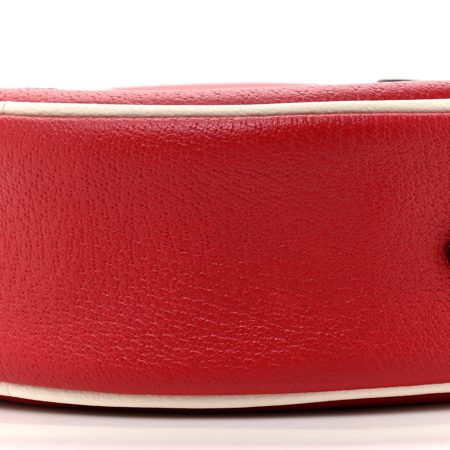 X ADIDAS Calfskin Small Ophidia Round Shoulder Bag White Red