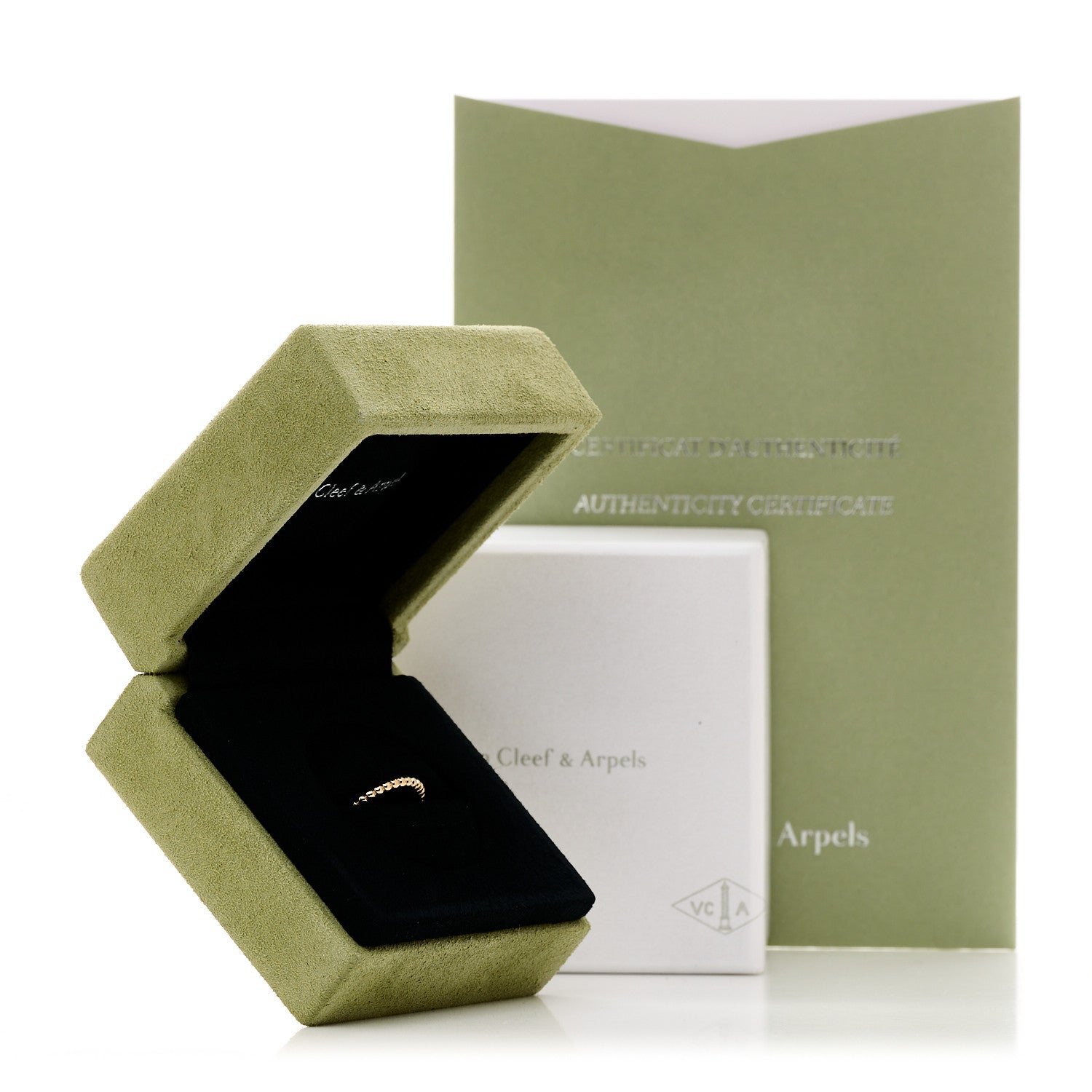 Van Cleef & Arpels 18K Yellow Gold Small Perlee Ring 48 4.5 5 of 5