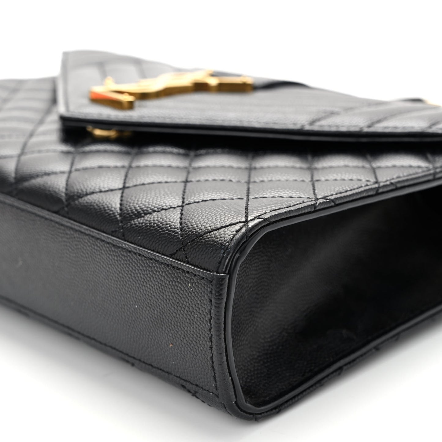 Grain De Poudre Textured Mixed Matelasse Triquilt Medium Monogram Satchel Black