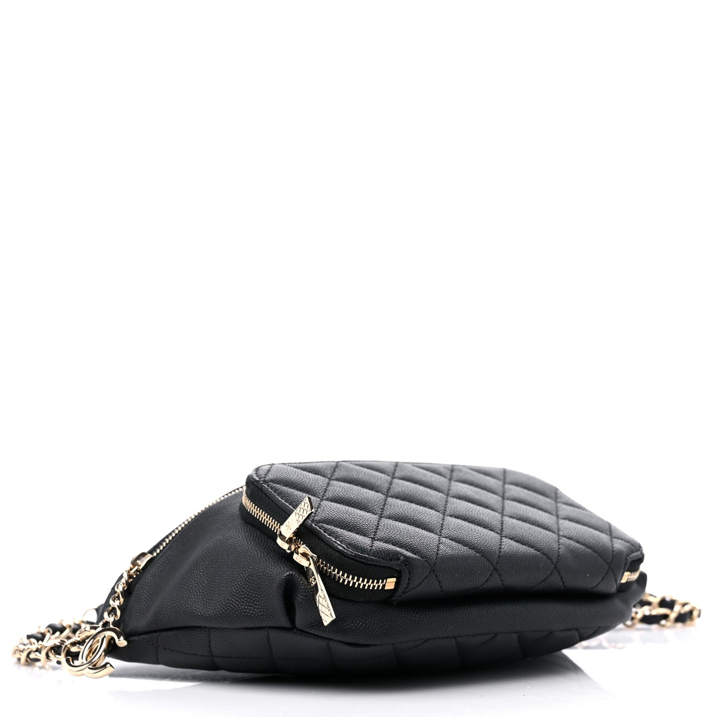 Caviar Quilted Business Affinity Waist Belt Bag Black
