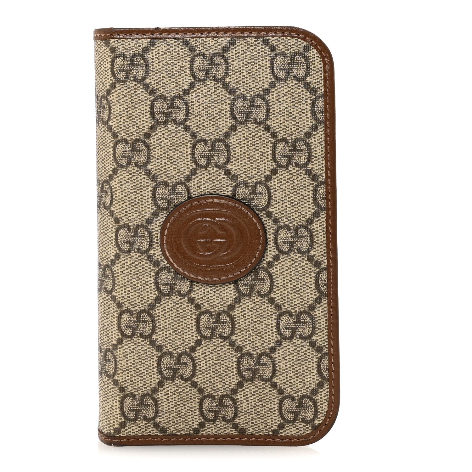 GUCCI GG iPhone 15 Case With Wallet, Beige, GG Canvas GUCCI GG iPhone 15 Case With Wallet, Beige, GG Canvas