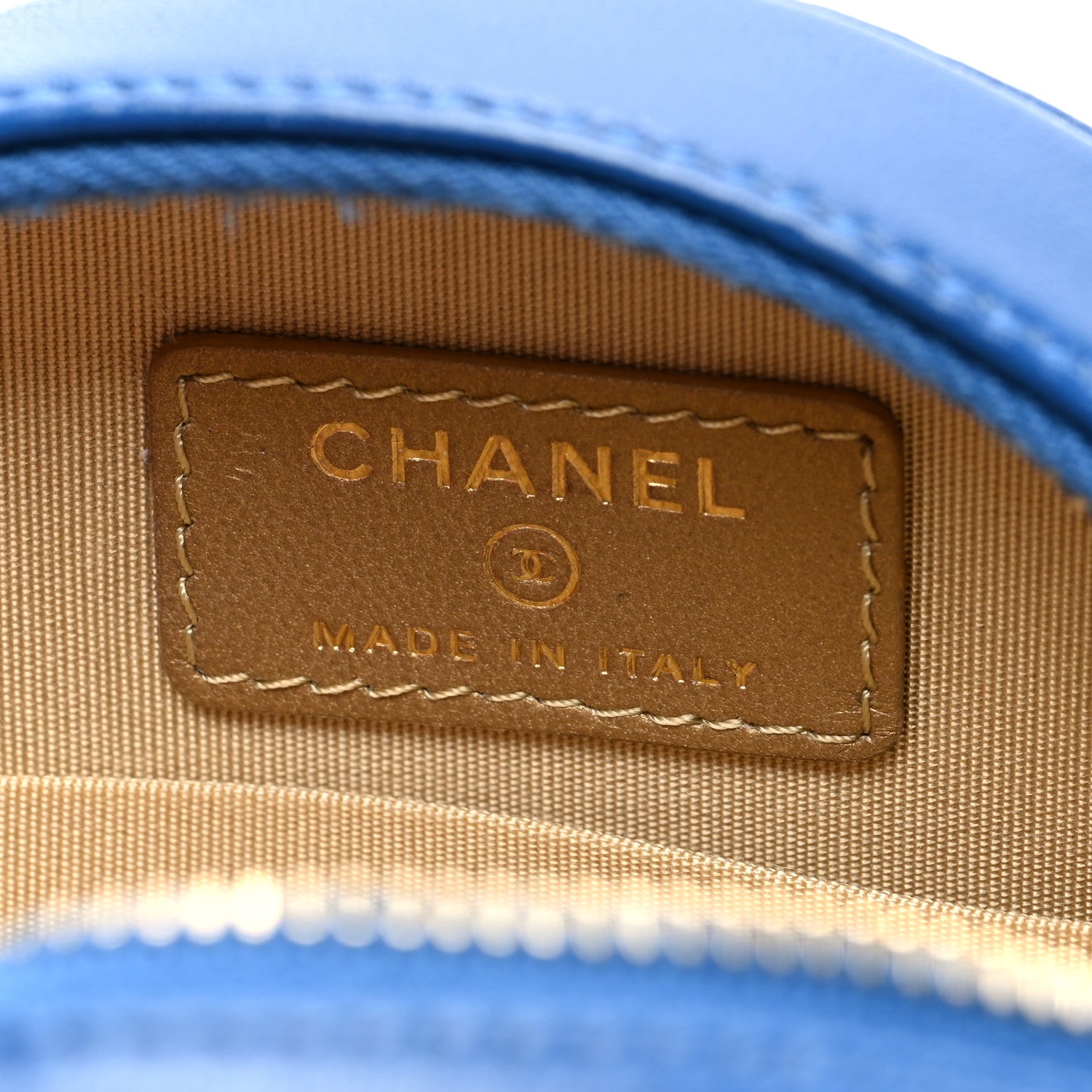 Chanel Lambskin Quilted Round Pearl Crush Clutch With Chain Blue 6 of 10