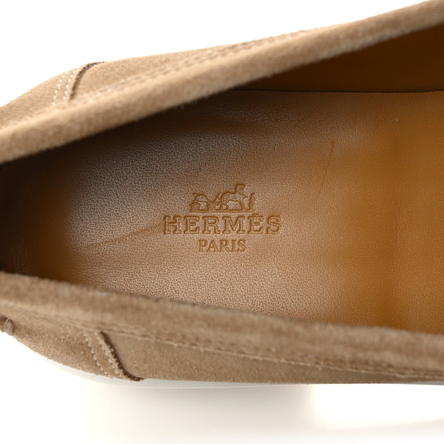 Suede Goatskin Mens Guillaume Loafers 41 Beige Argile
