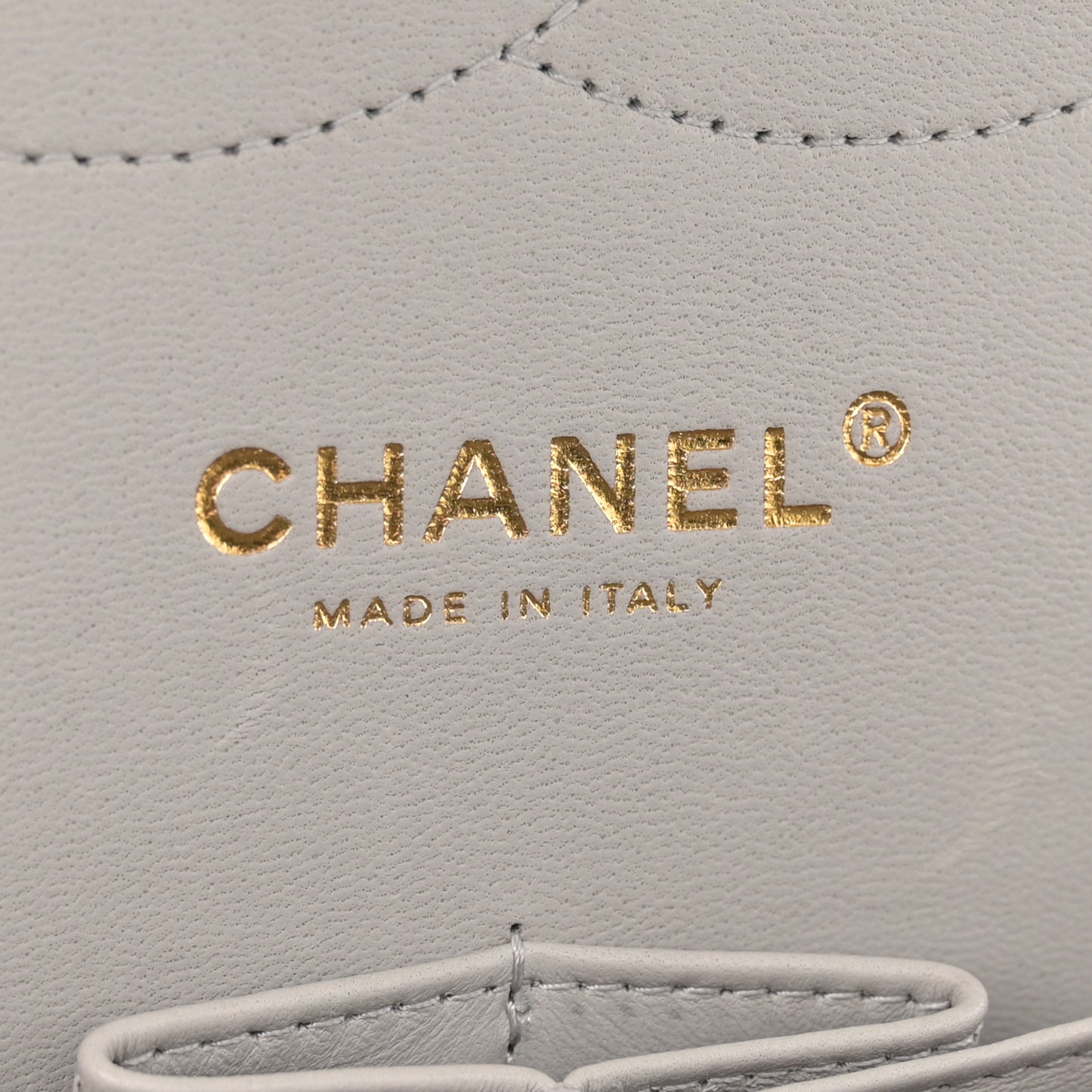 Caviar Quilted Jumbo Double Flap Grey