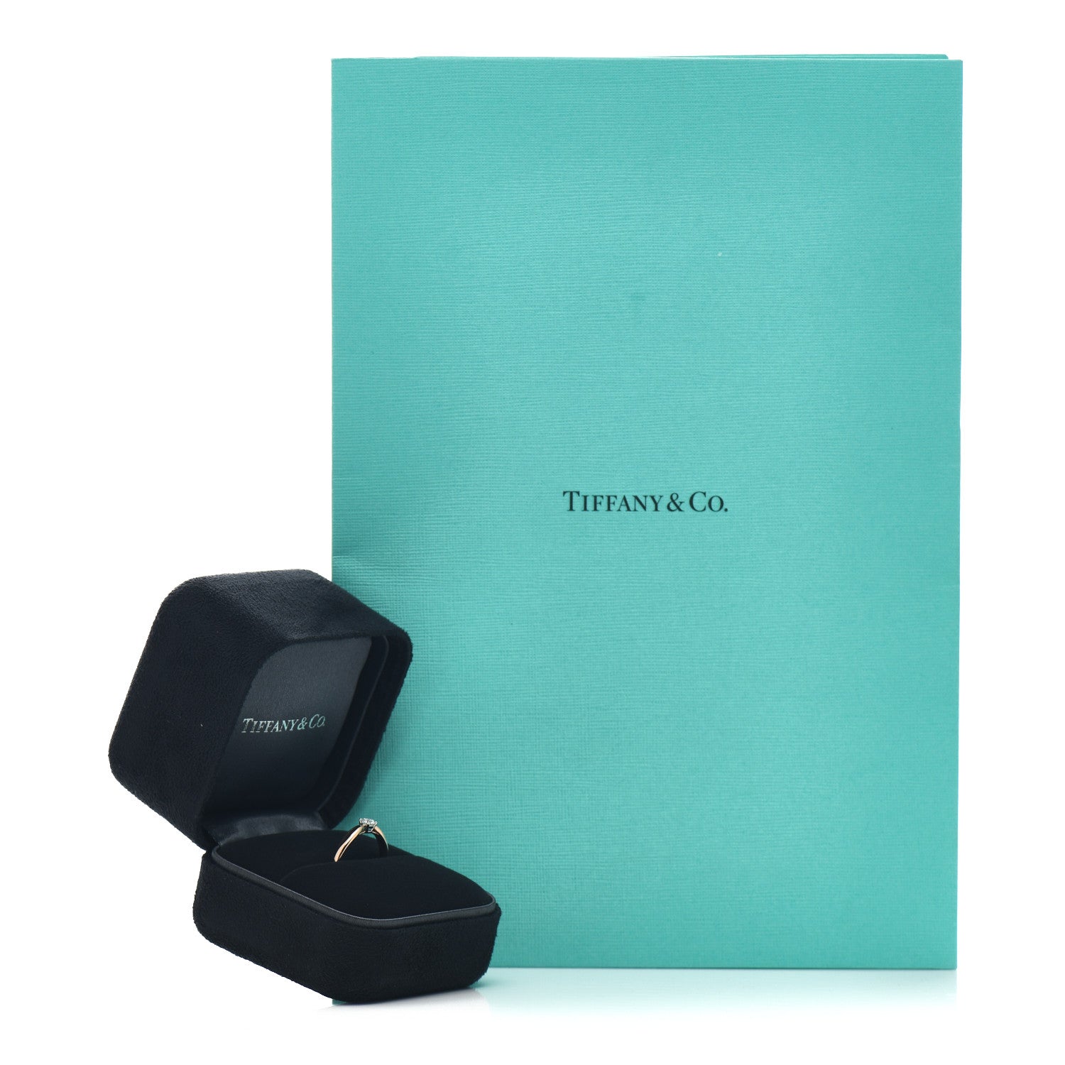 Tiffany 18K Rose Gold Platinum Diamond .19ct Harmony Solitaire Engagement Ring 52 6 5 of 5