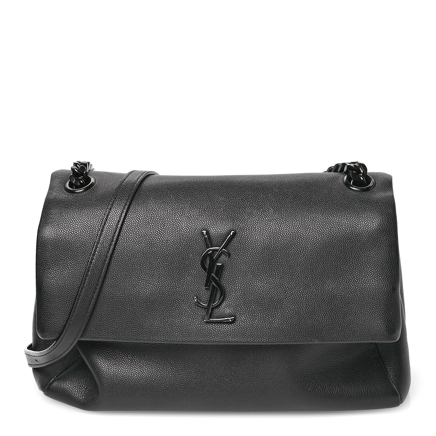 Grain De Poudre Medium West Hollywood Monogram Fold-Over Black