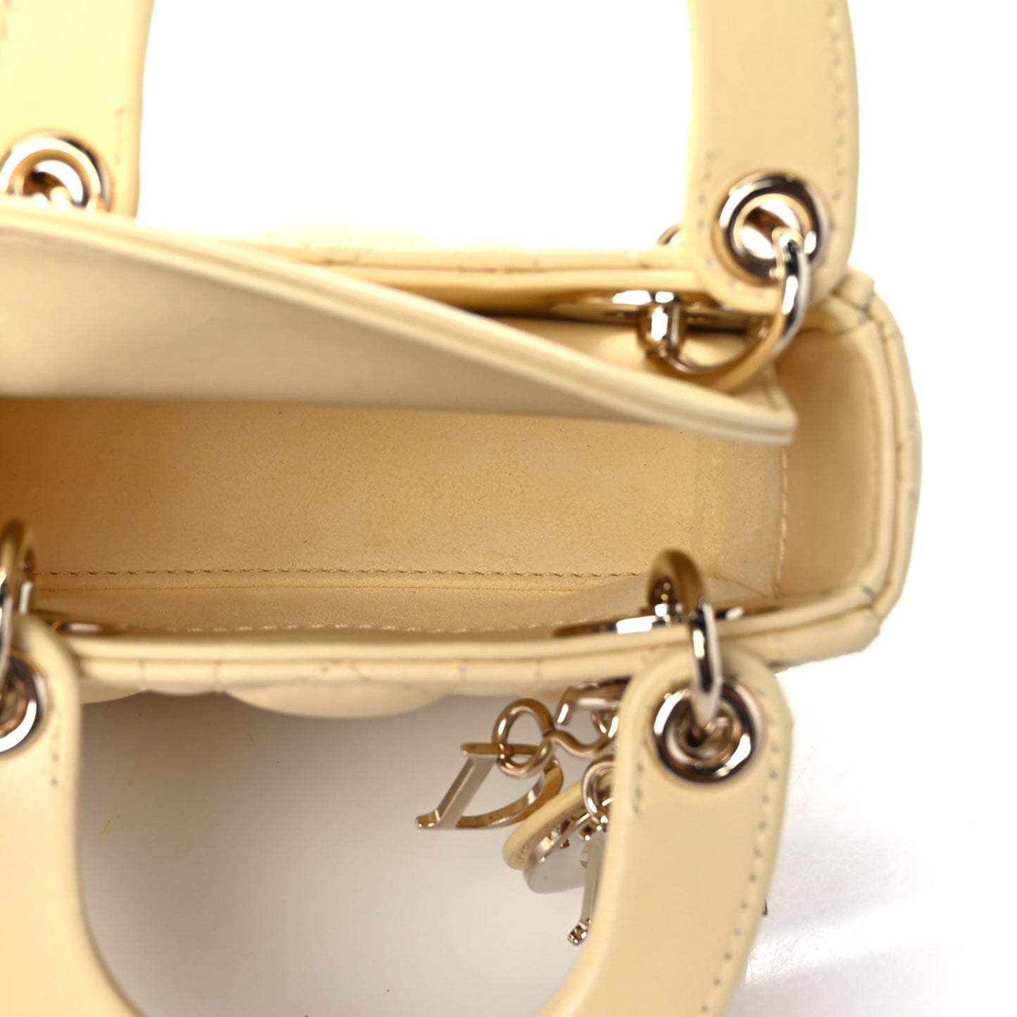 Lambskin Cannage Micro Lady Dior Soft Yellow