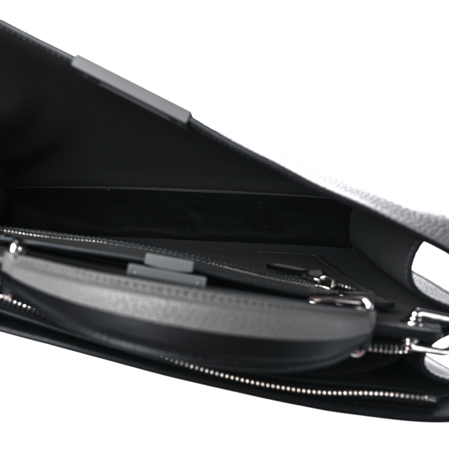 Fendi Cuoio Romano Vitello Cover Monochrome Medium Peekaboo I SEE U Satchel Argilla Black 5 of 8