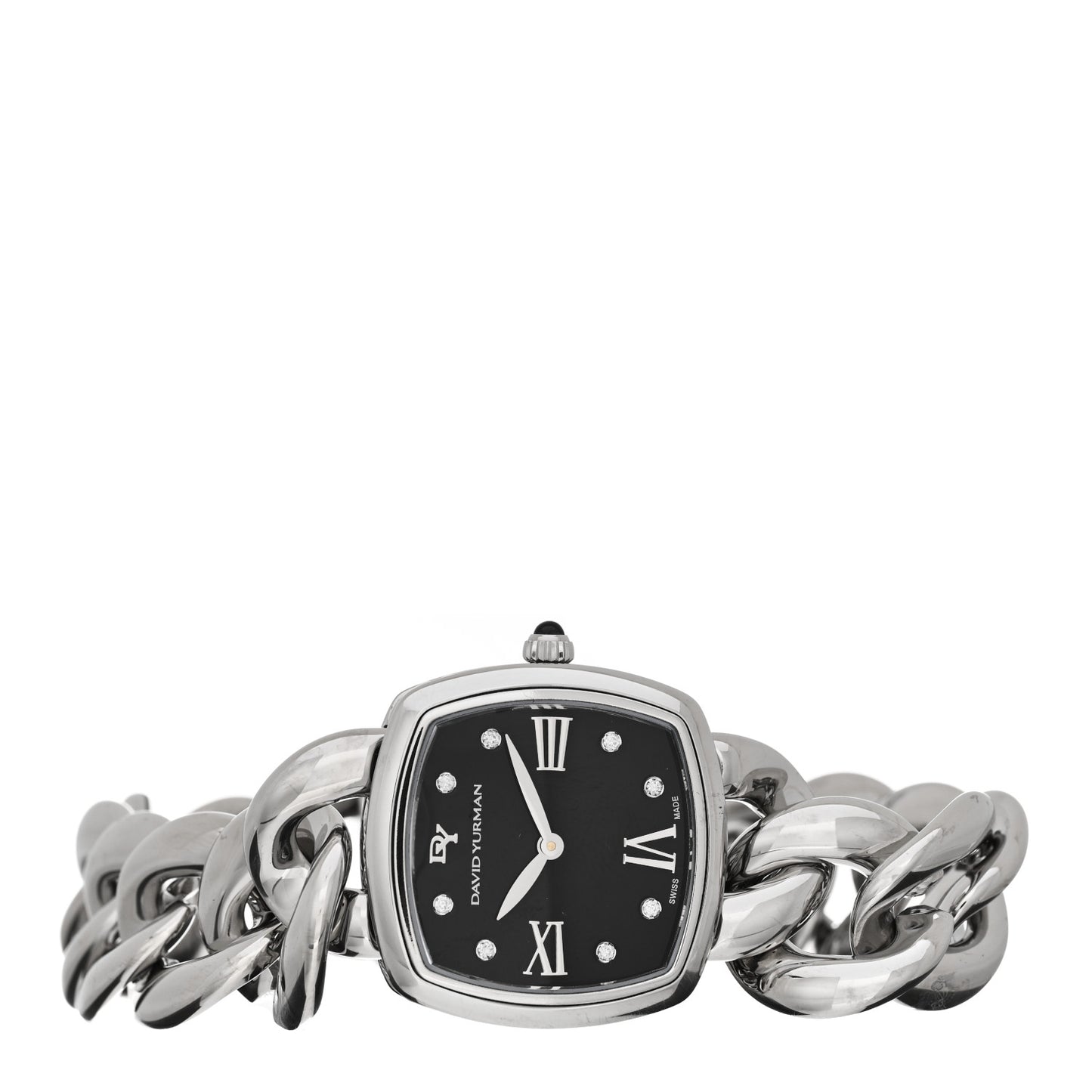 Stainless Steel Diamond 27mm Albion Quartz Watch Black