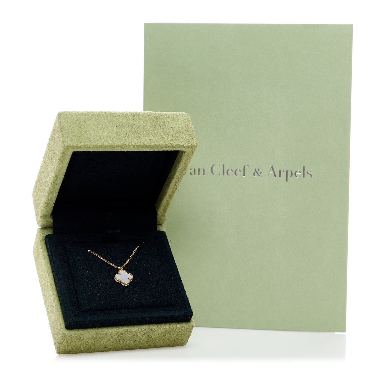 18K Yellow Gold Mother of Pearl Sweet Alhambra Pendant Necklace