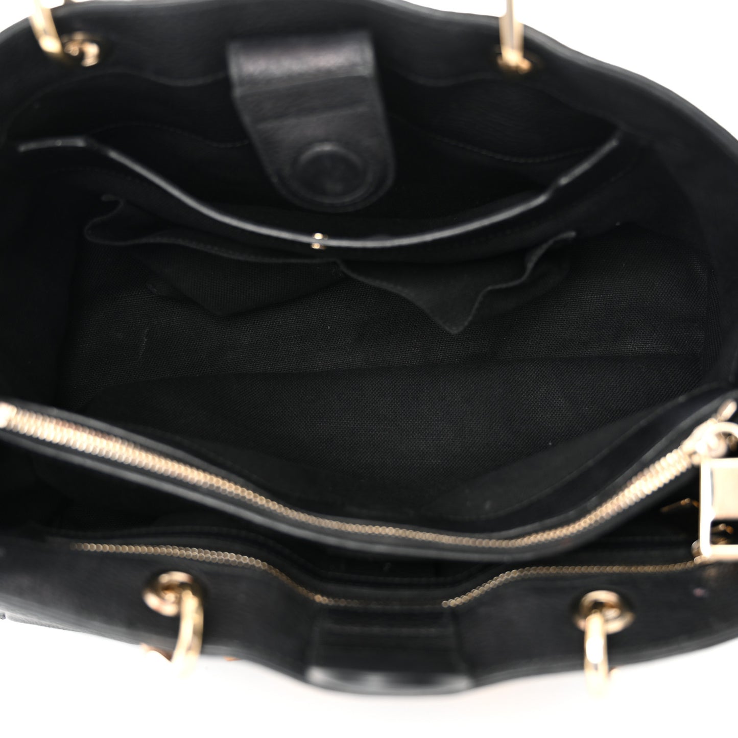 Pebbled Calfskin Medium Bamboo Shopper Tote Black
