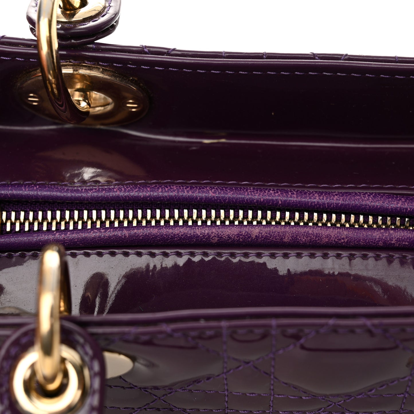Patent Cannage Medium Lady Dior Purple