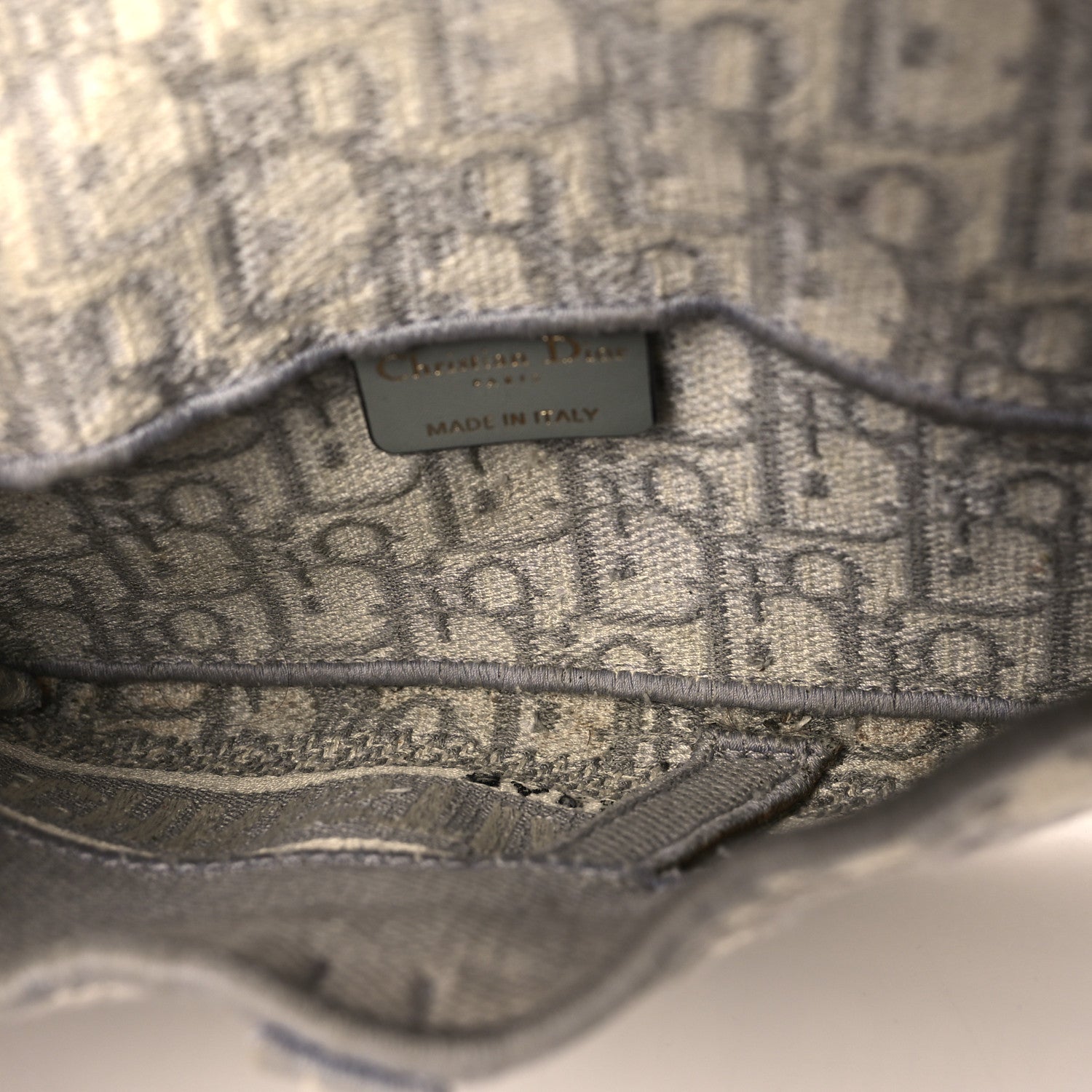 Christian Dior Oblique Slim Saddle Pouch Grey 5 of 9