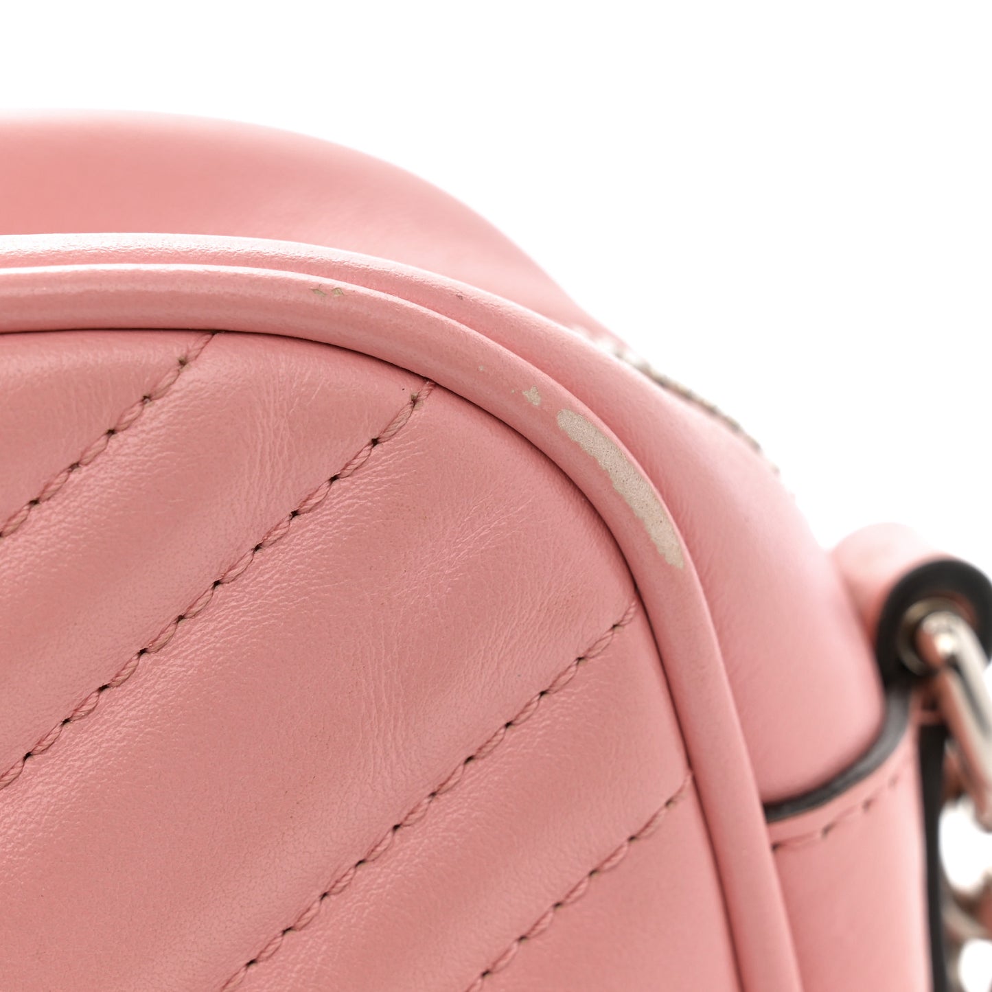 Calfskin Matelasse Small GG Marmont Chain Shoulder Bag Wild Rose