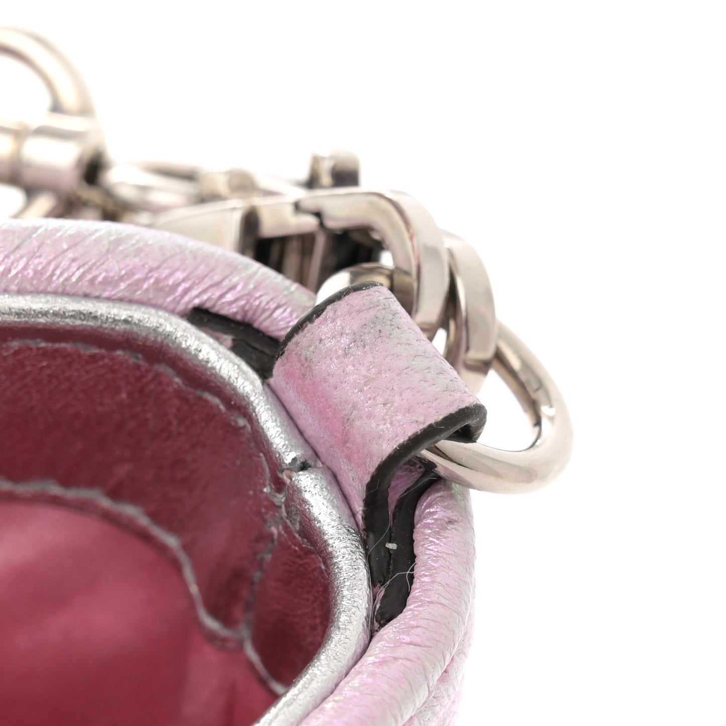 Iridescent Nappa Vertical Matelasse Medium Maxi Horsebit Chain Shoulder Bag Escape Pink