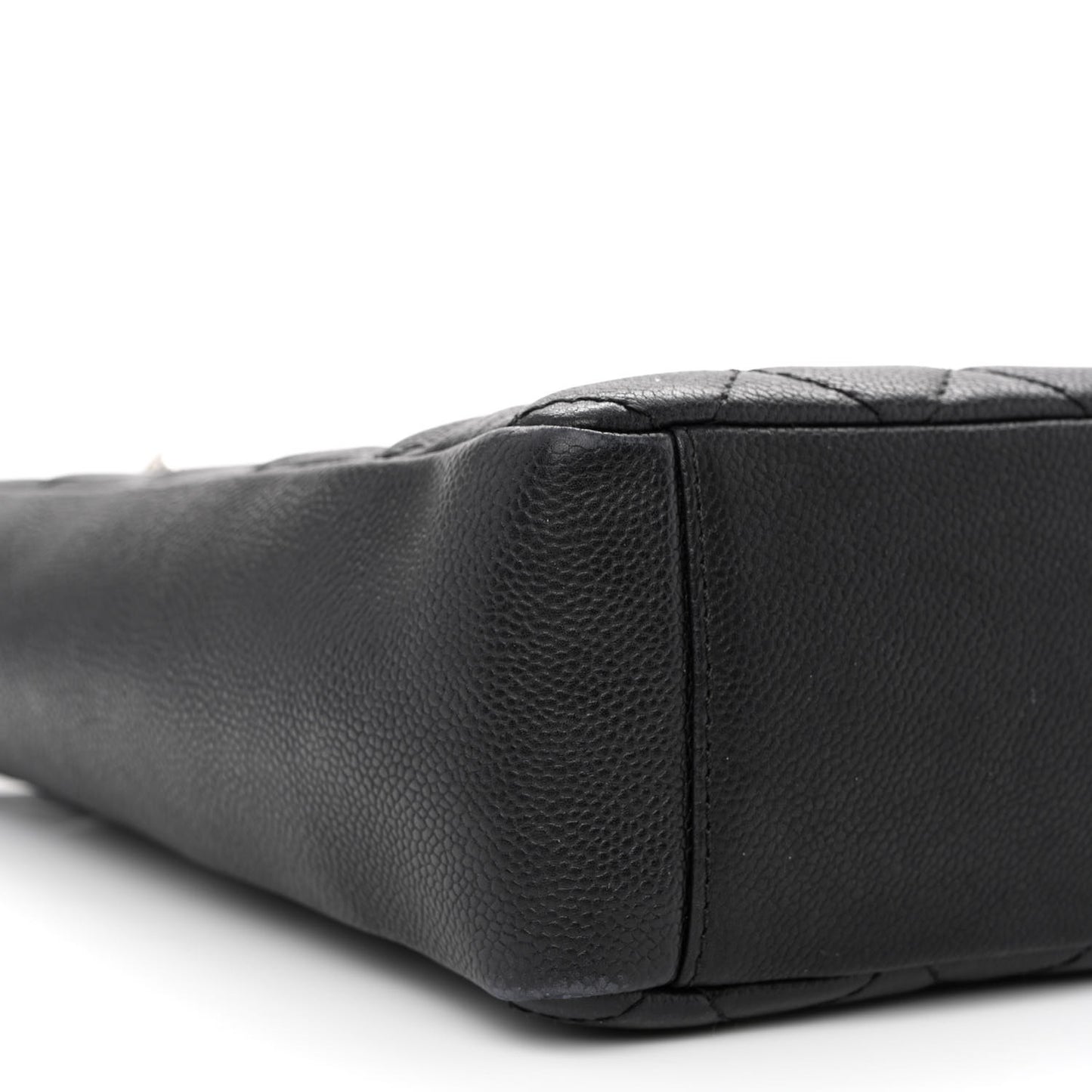 Caviar Quilted Petit Shopping Tote PST Black