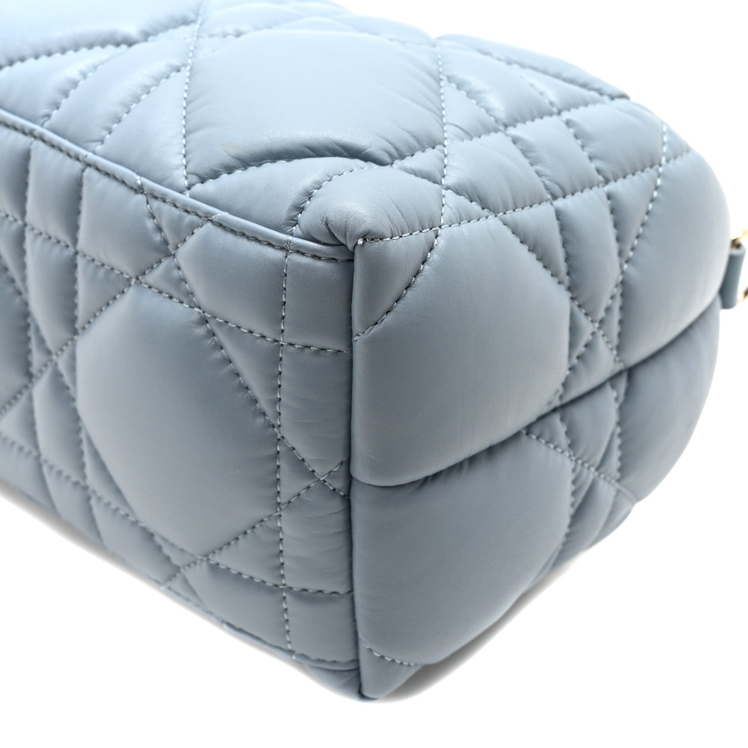 Christian Dior Calfskin Macrocannage Medium Diortravel Nomad Pouch Bracing Blue 10 of 10