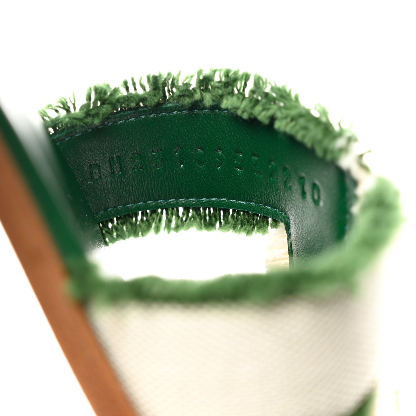 Toile H Oran Fringe Sandals 35 Vert